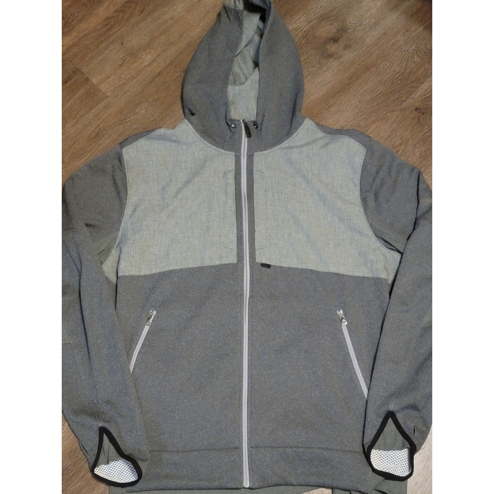Oakley Full Zip Hoodie Jacket Reflective Details Gray‎ XXL